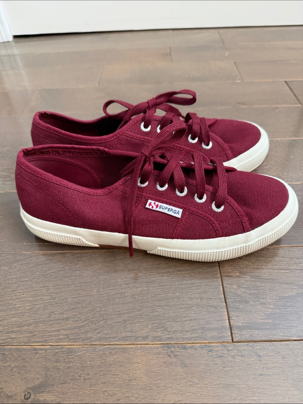 Superga Burgundy Canvas Low-Top Sneakers